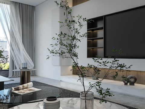  现代客厅效果图 