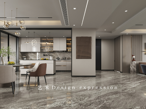  现代客餐厅效果图 