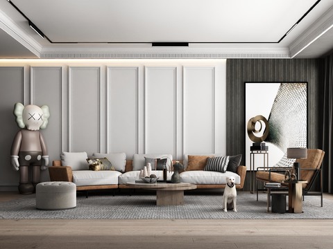  现代客厅效果图 