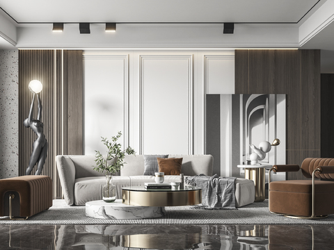  现代客厅效果图 