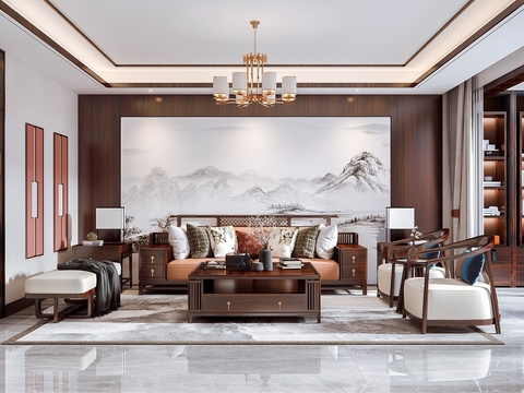  现代客厅效果图 