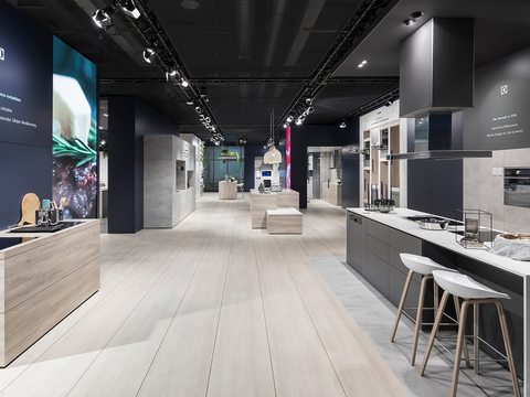  高级灰展览展厅效果图 