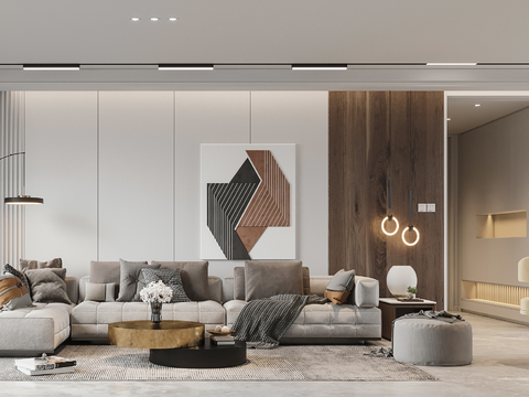  现代客厅效果图 