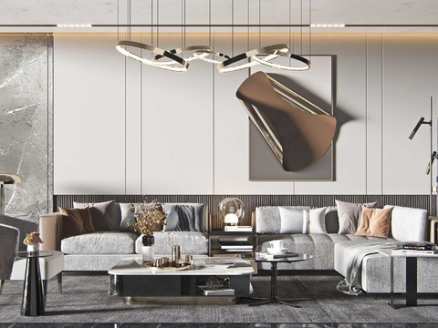  现代客厅效果图 