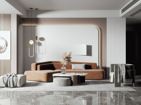  现代客厅效果图 