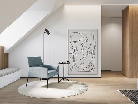  原木风平层效果图 