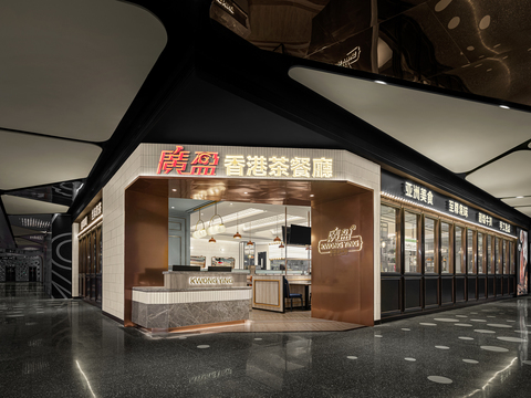  现代快餐店效果图 