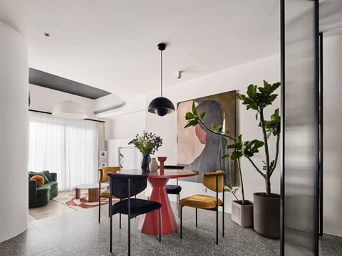  后现代平层效果图 