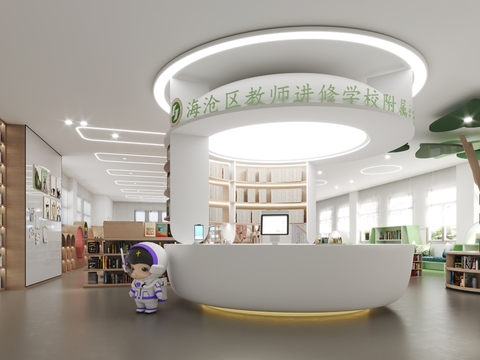  现代图书馆效果图 