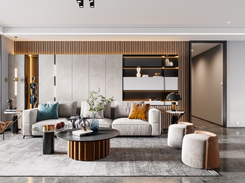  现代客厅效果图 