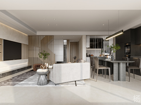  现代客厅效果图 