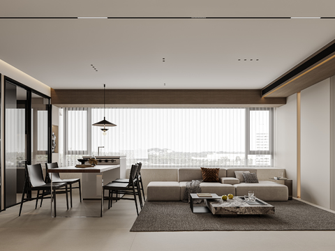  现代客餐厅效果图 