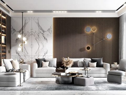  现代客厅效果图 