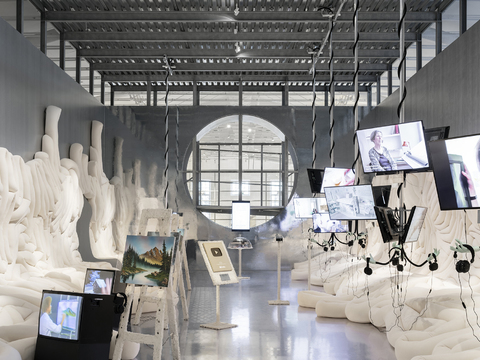  现代展览展厅效果图 