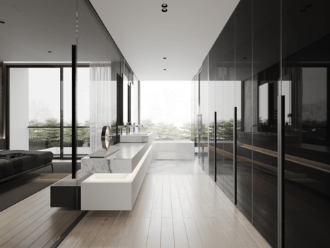  现代平层效果图 