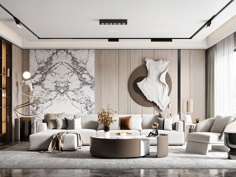  现代客厅效果图 