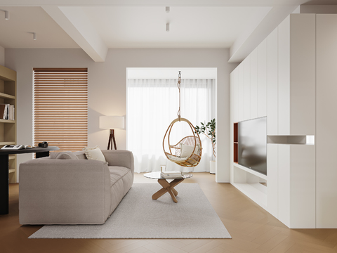  现代客厅效果图 