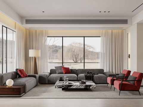  现代客餐厅效果图 