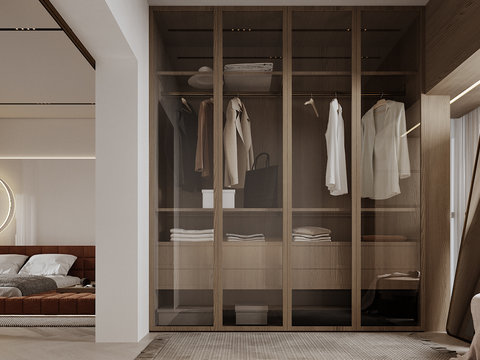  原木风平层效果图 