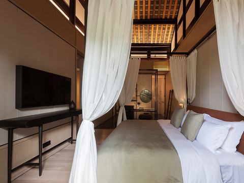  新中式酒店民宿效果图 