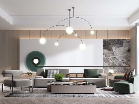  现代客厅效果图 