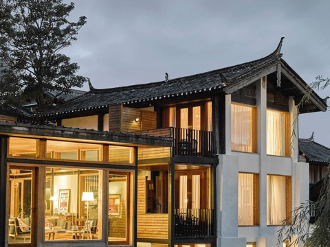  新中式酒店民宿效果图 