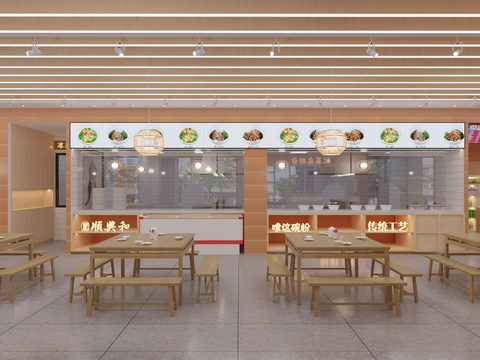  现代快餐店效果图 