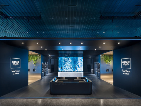  高级灰展览展厅效果图 