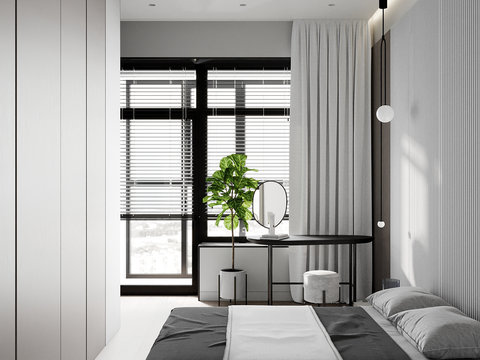  现代卧室效果图 