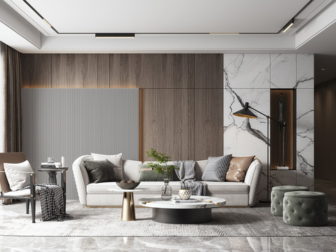  现代客厅效果图 