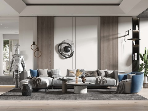  现代客厅效果图 