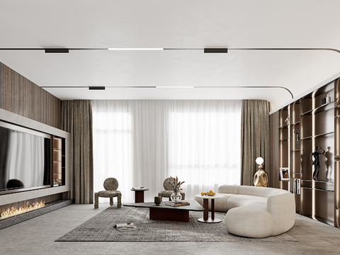  现代客厅效果图 