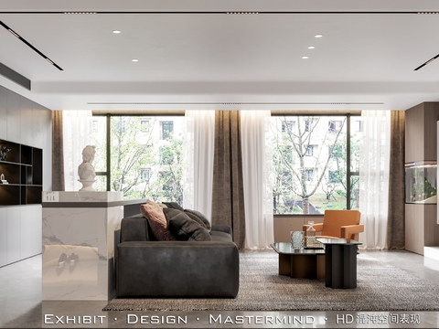  现代客厅效果图 