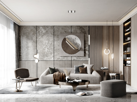  现代客厅效果图 