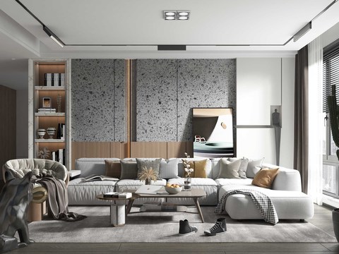  现代客厅效果图 
