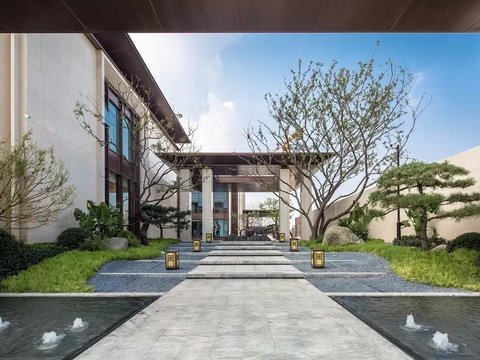  新中式别墅效果图 
