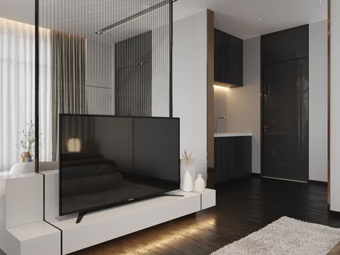  现代卧室效果图 