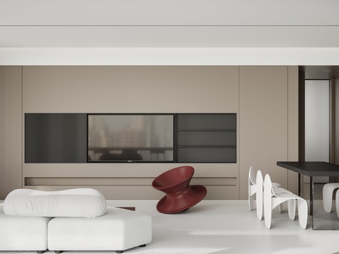  现代大平层效果图 