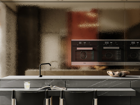  高级灰餐厅效果图 