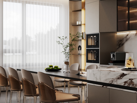  现代客餐厅效果图 