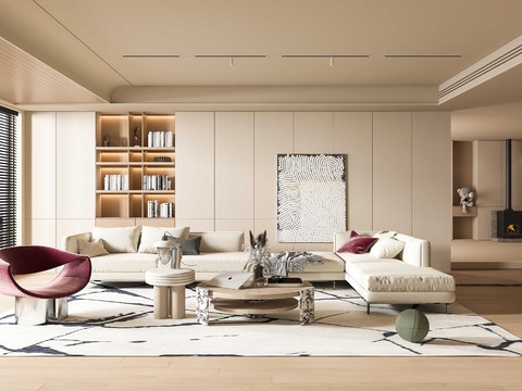  现代客厅效果图 