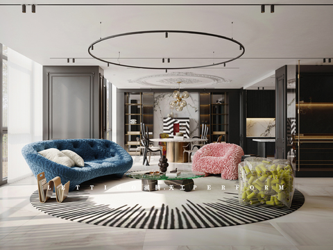  现代客餐厅效果图 