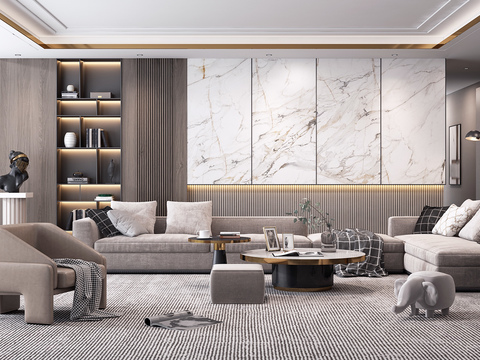 现代客厅效果图 