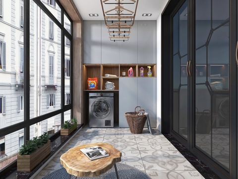  现代阳台花园效果图 