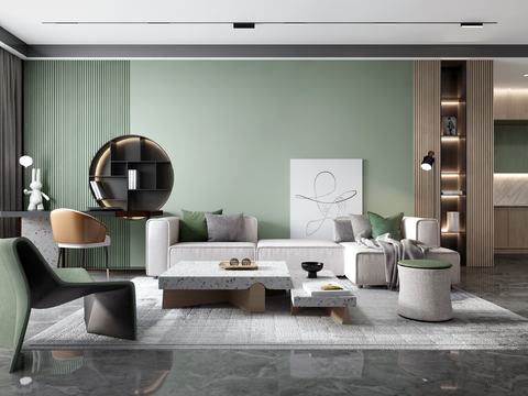  现代客厅效果图 