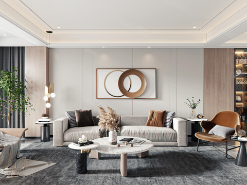  现代客厅效果图 