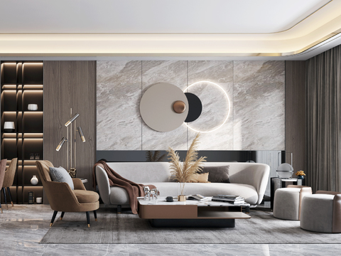  现代客厅效果图 