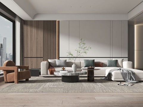  现代客厅效果图 