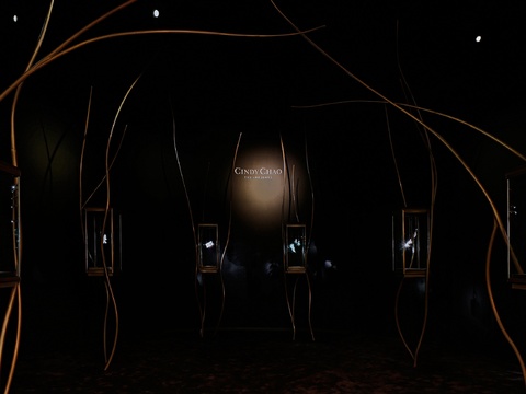  高级灰展览展厅效果图 