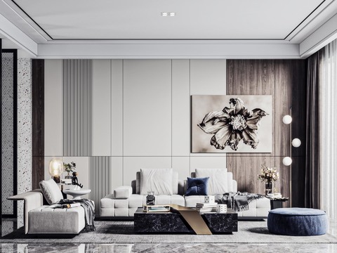  现代客厅效果图 